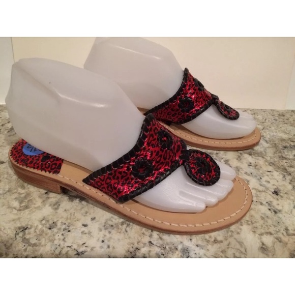 Girls Jacks Flat Sandal - Red Tartan / Platinum – Jack  Jack Rogers thong flip flops sandals red black 6,7